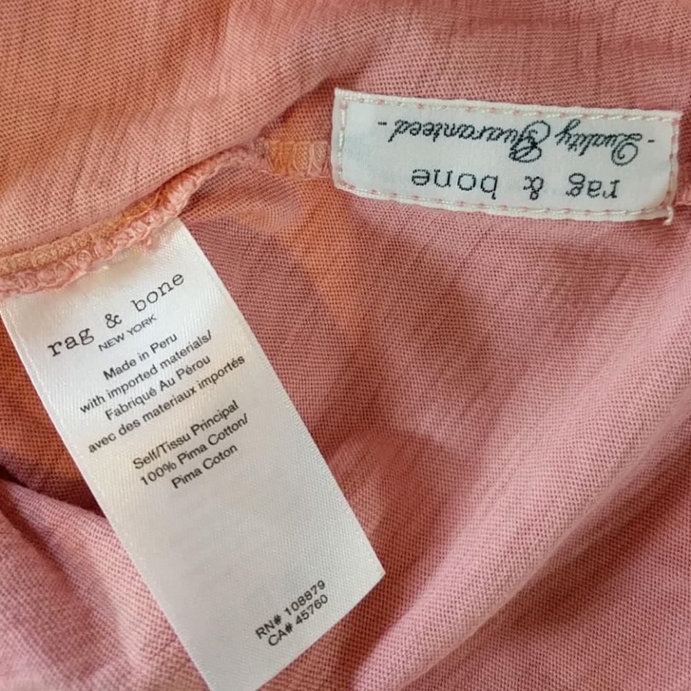 Rag & Bone Vintage Tee Short Top Deep Pink - Picture 6 of 8